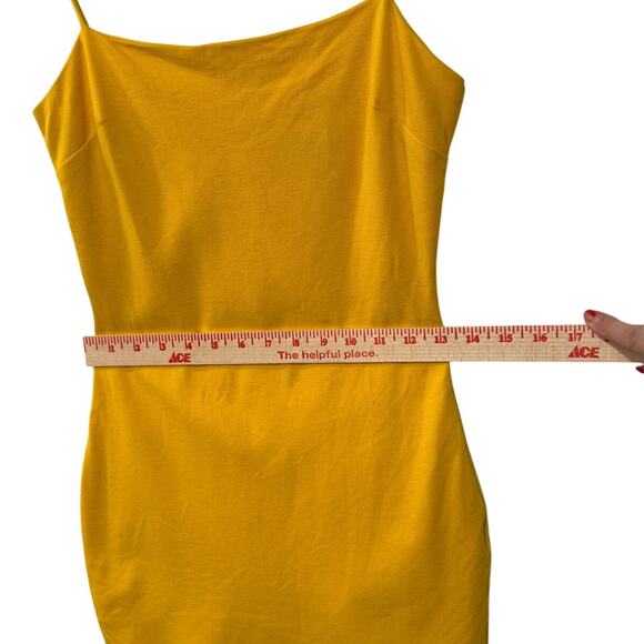 NEW! Lulus S Golden Yellow Bodycon Mini Dress $78 Strappy Stretch Sexy Mustard - Picture 7 of 9